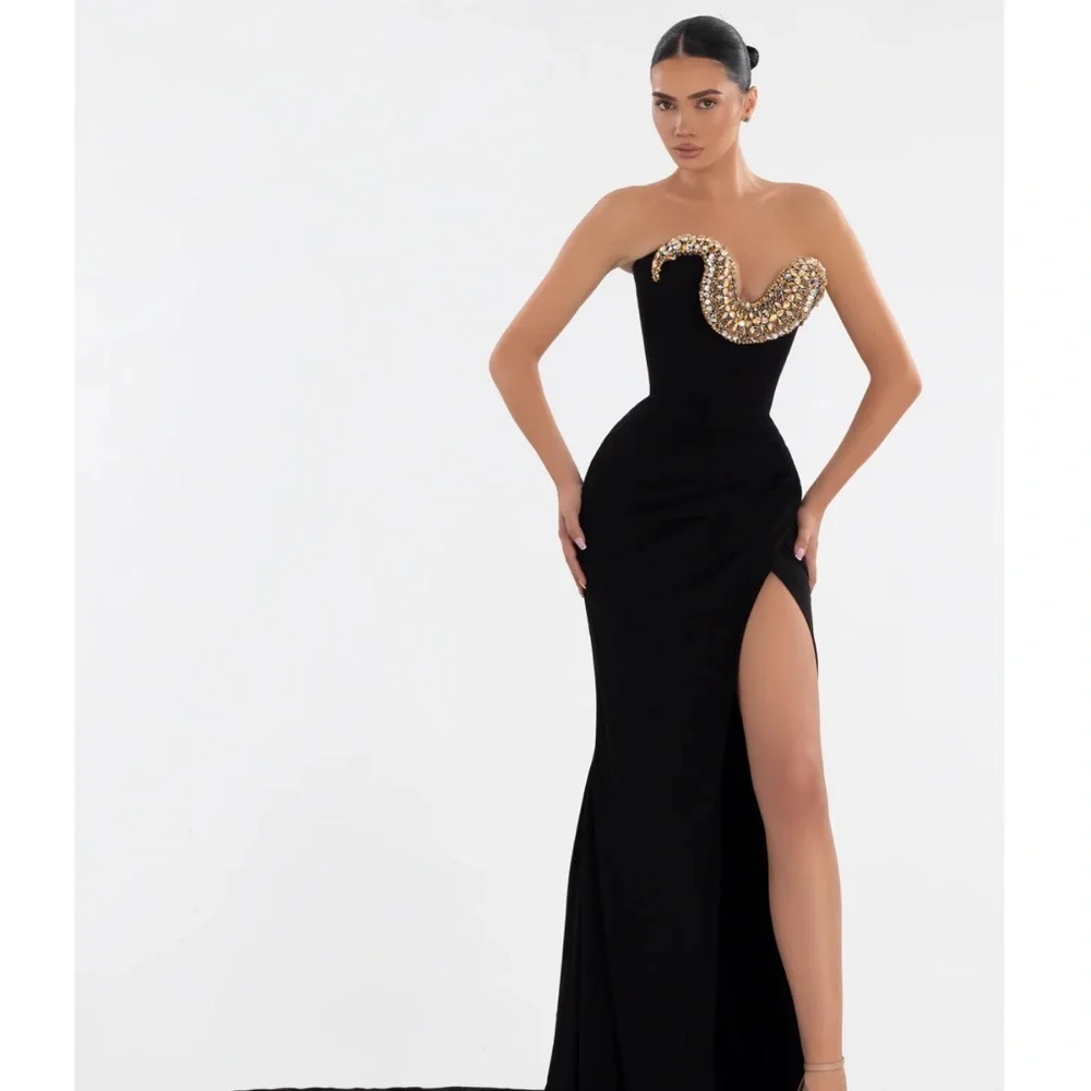 Albina Dyla Dress with Gold Embellishment - Picture 1 of 3
